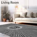 Radial Swirl And Stripes Design Rug