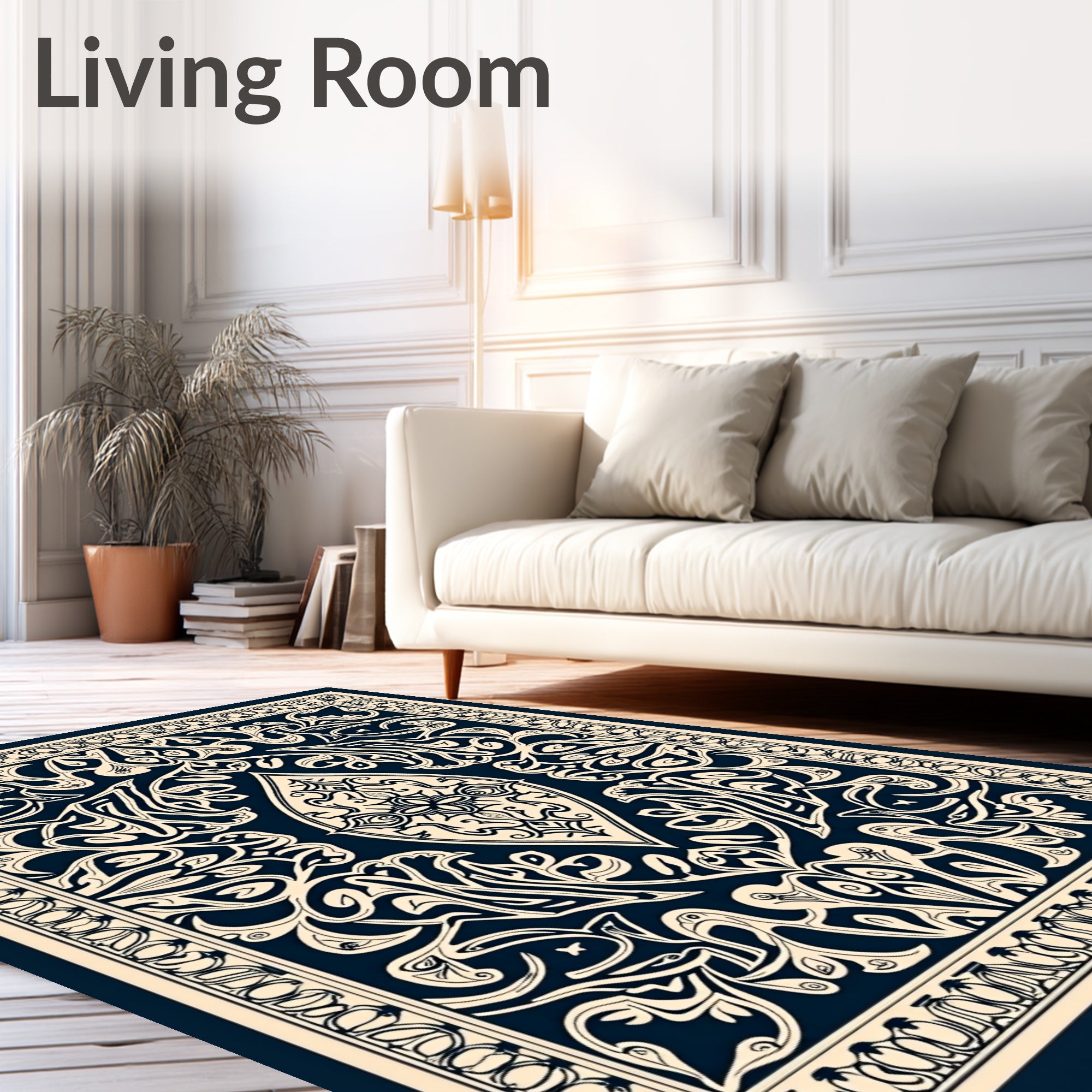 Ornate Botanical Patterned Rug