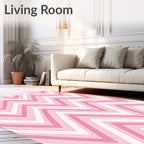 Pink Chevron Patterned Delightful Design Rug