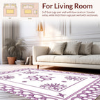 Ornate Purple Floral Medallion Rug