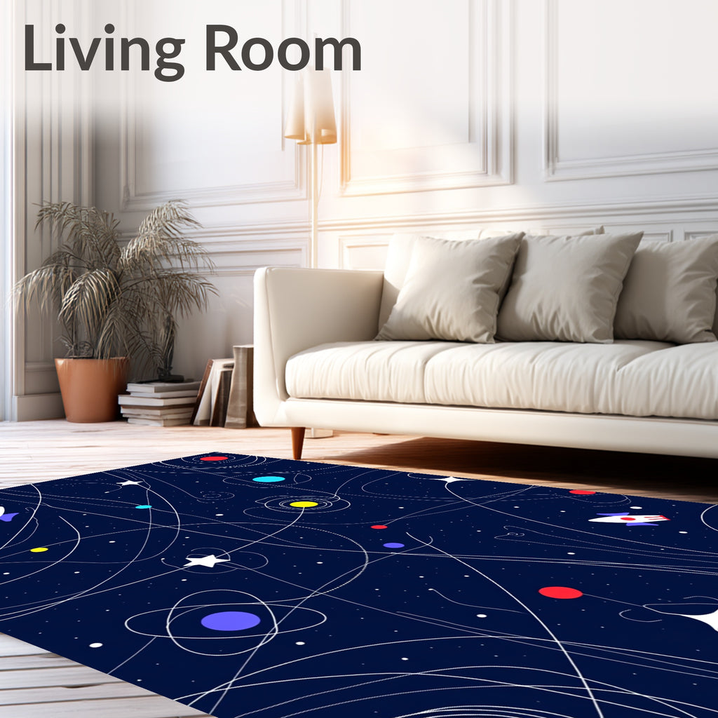 Cosmic Orbit And Rocket Abstract Rug