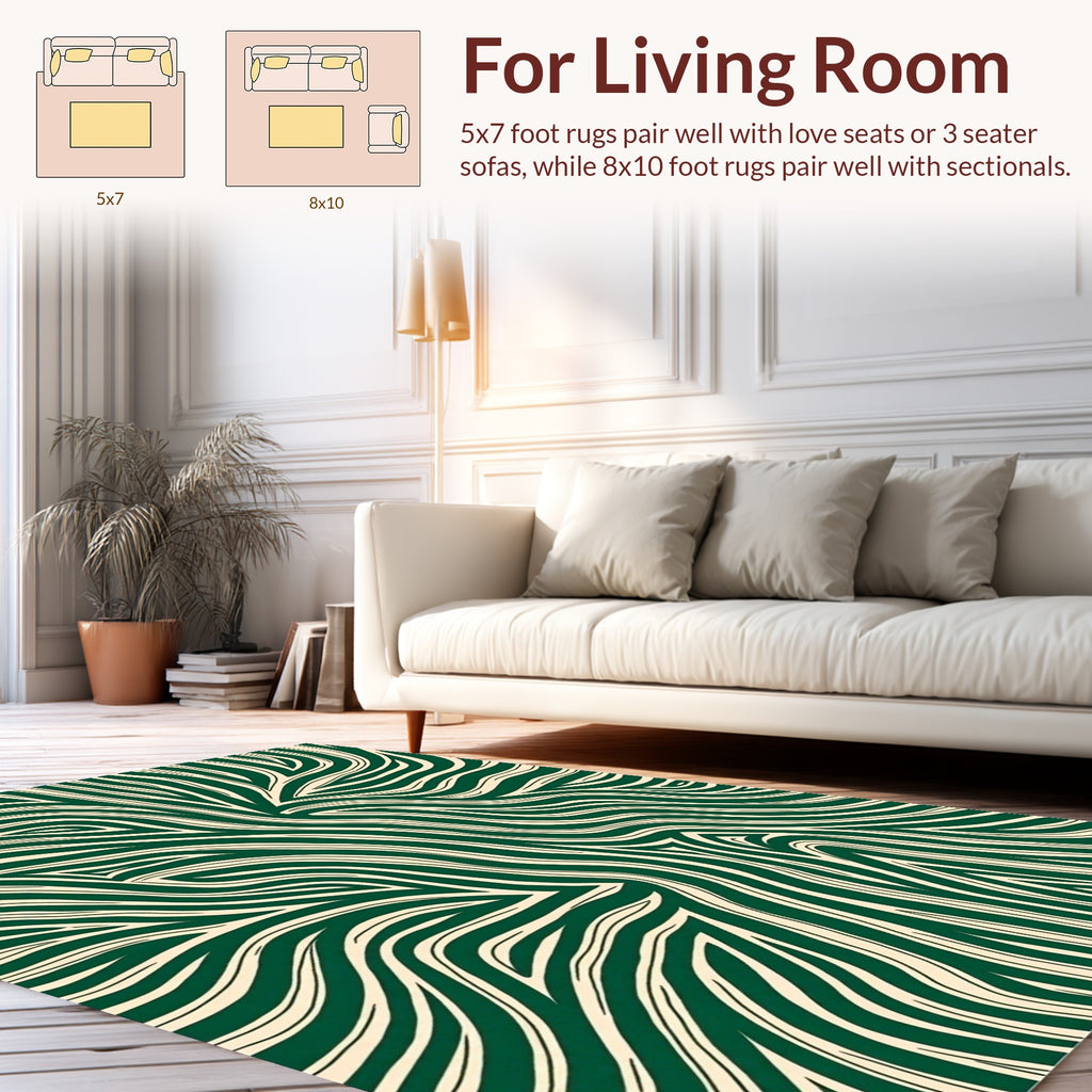 Abstract Wavy Lines Pattern Rug