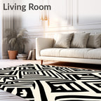 Bold Abstract Geometric Lines Rug