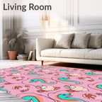 Playful Seahorse Fish Pattern Rug
