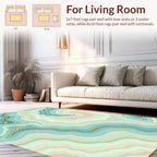 Serene Aqua Striped Agate Pattern Rug
