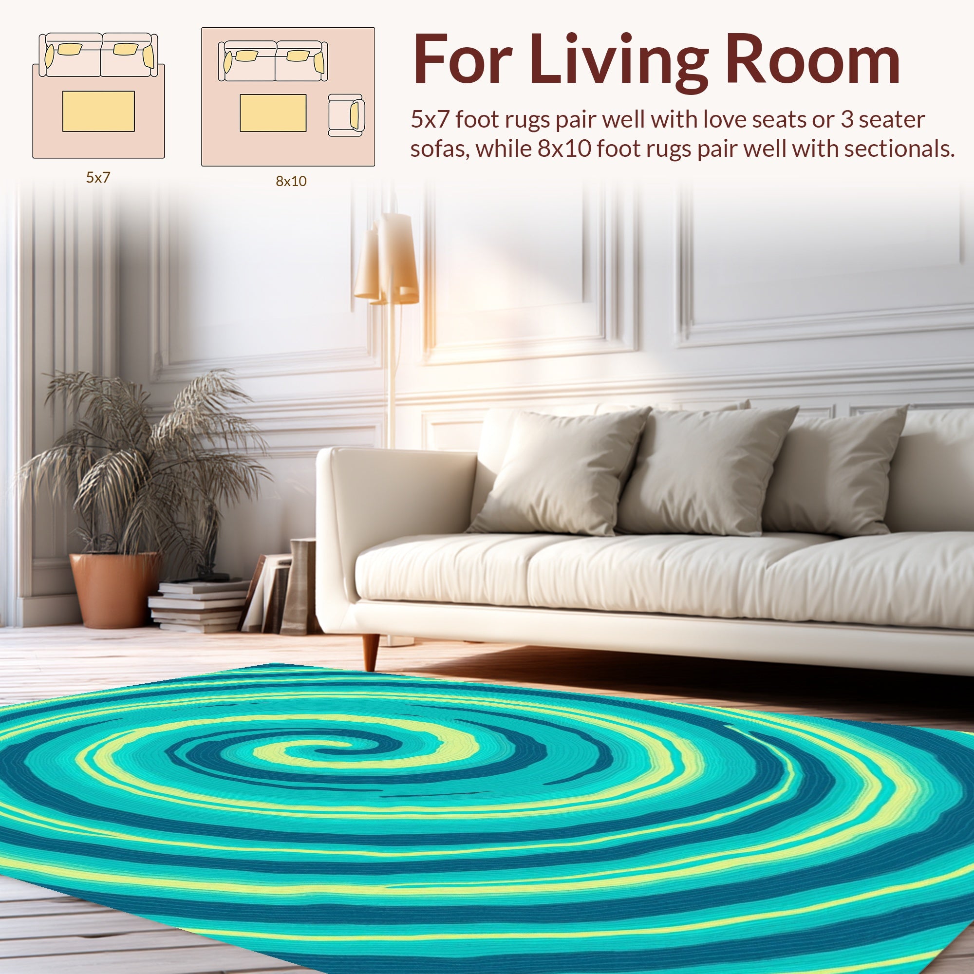 Oceanic Swirl Abstract Pattern Rug