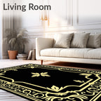 Black and Gold Regal Border Rug
