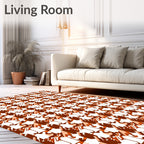 Houndstooth Pattern Abstract Warm Tones Rug