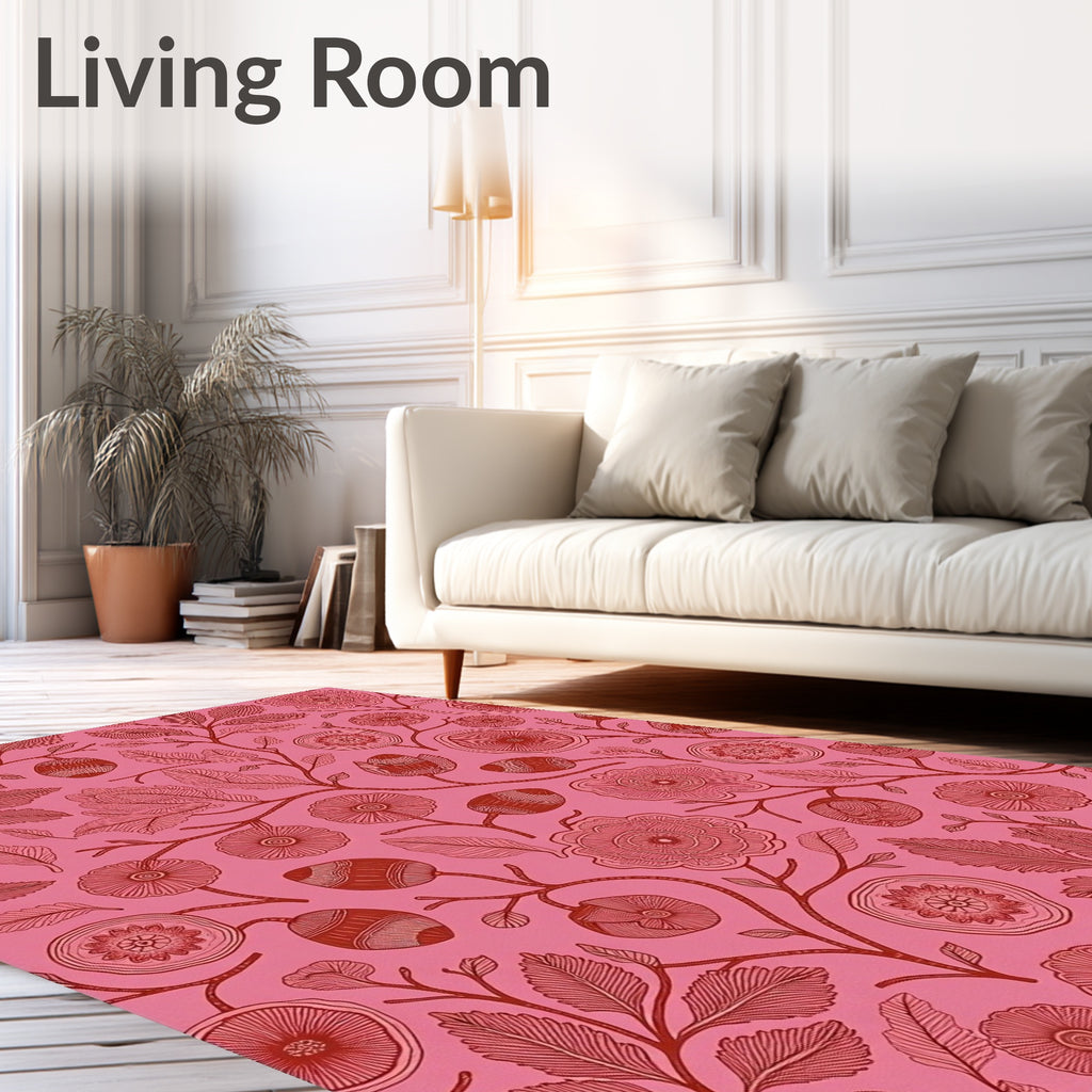 Vintage Floral Branch Pattern Rug