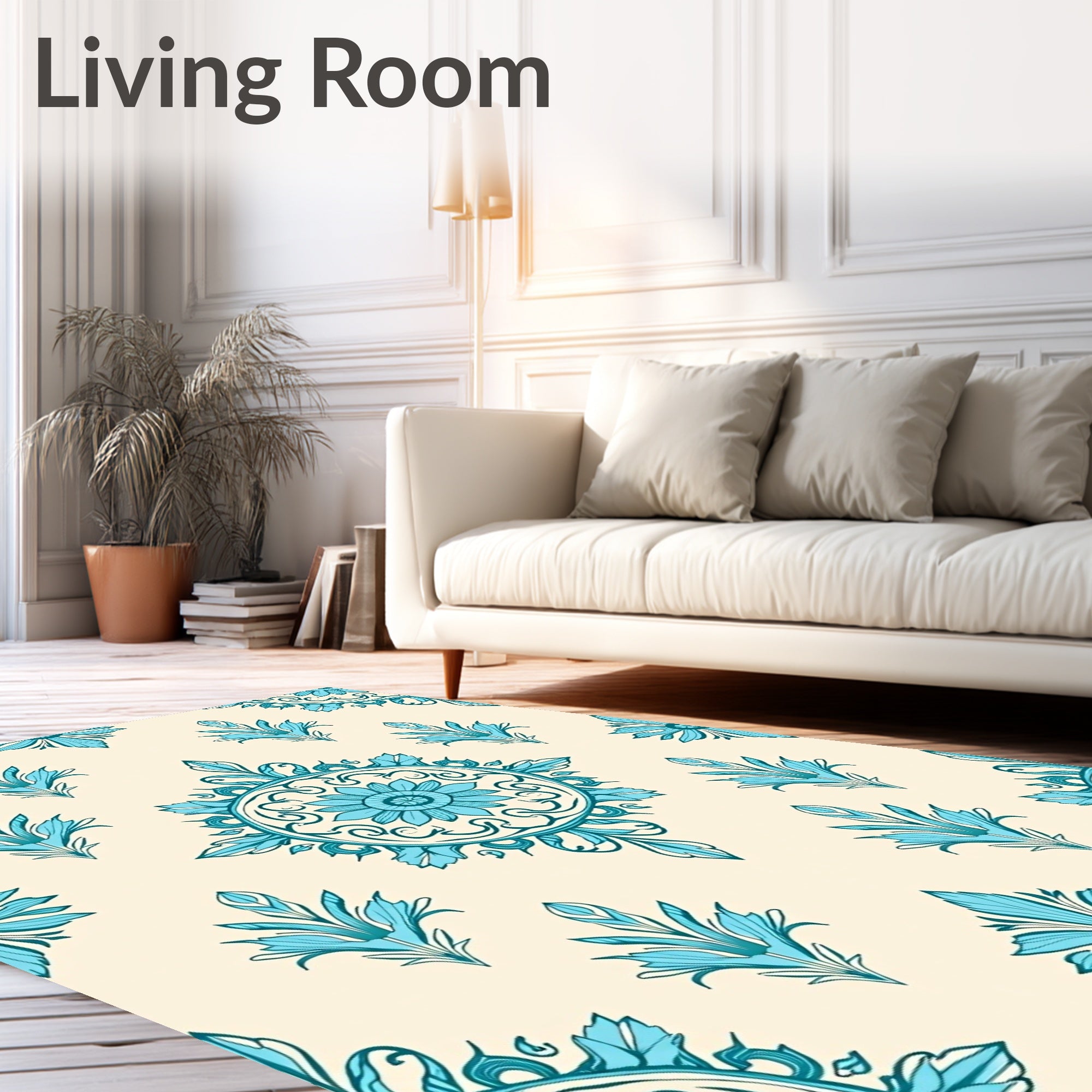 Elegant Floral Medallion Pattern Rug