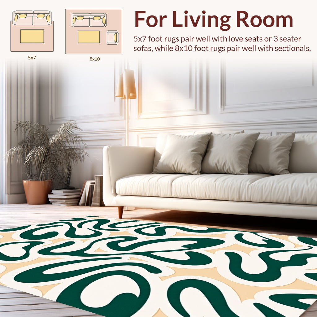 Smooth Retro Swirl Pattern Rug