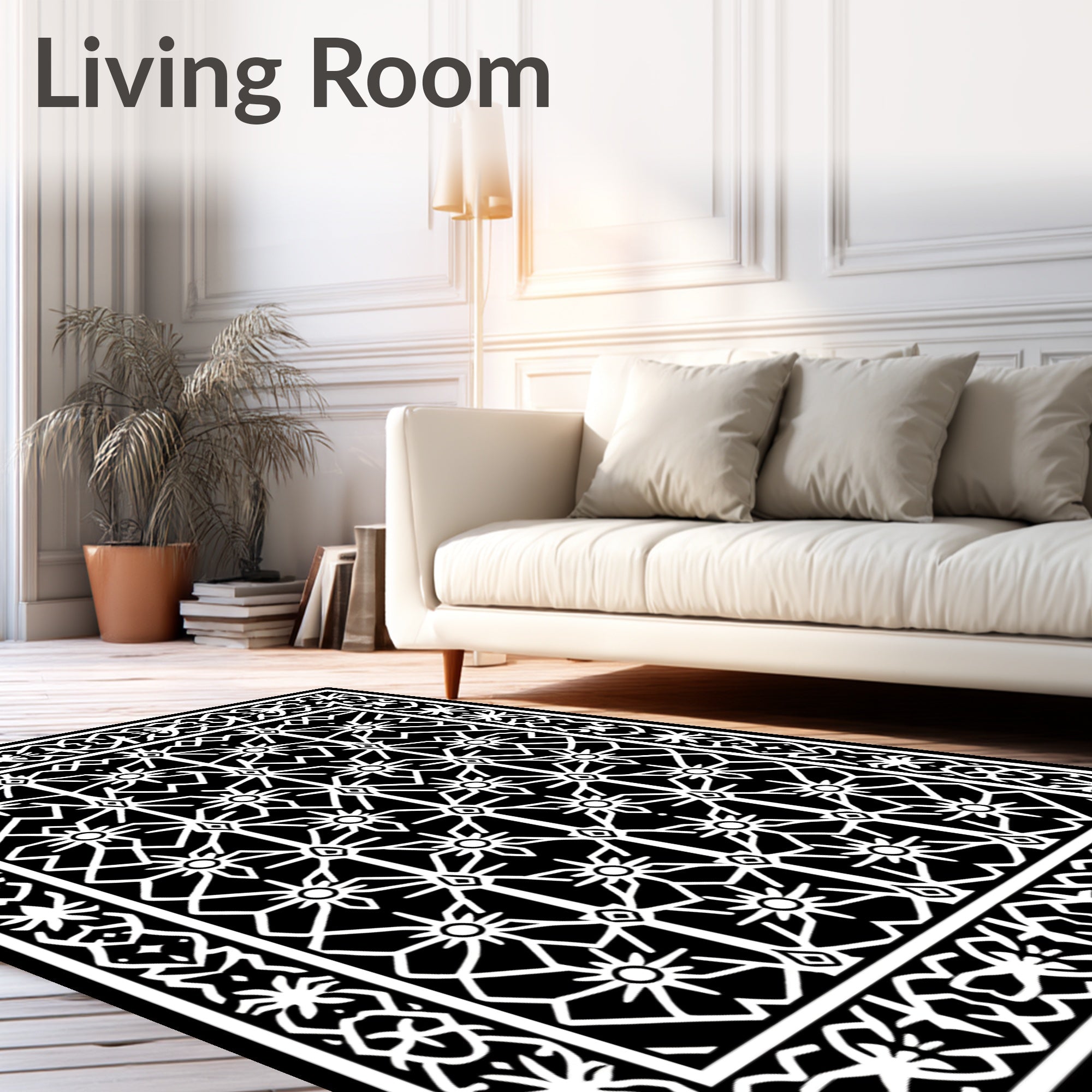 Abstract Geometric Starburst Pattern Rug
