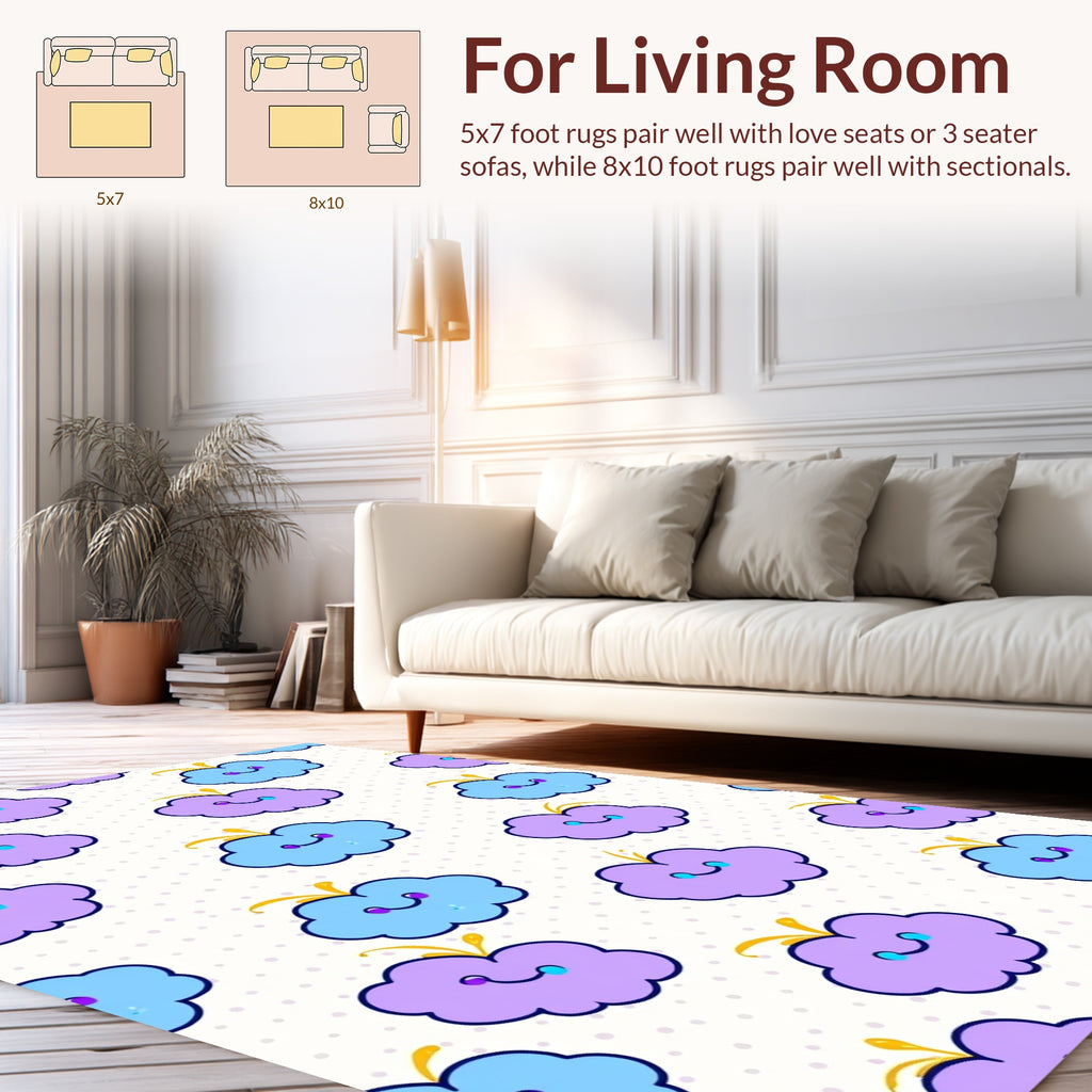 Cute Cloud Duo Pattern Design Rug