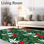 Bold Leaf Berry Abstract Pattern Rug