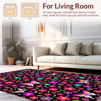 Vibrant Butterflies and Flowers Design Rug