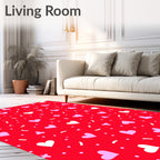 Romantic Heart Dot Pattern Rug