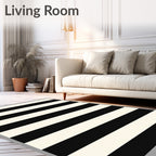 Bold Black and White Stripes Rug