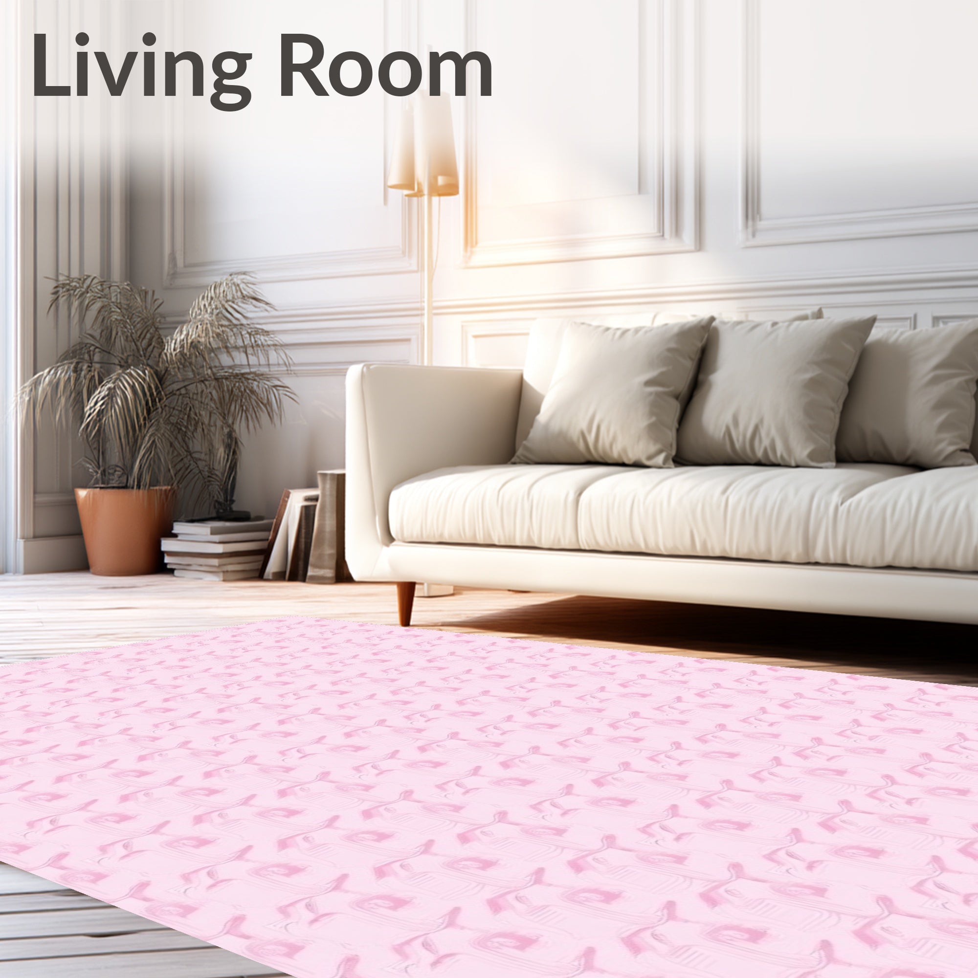 Soft Pink Pastel Abstract Pattern Rug