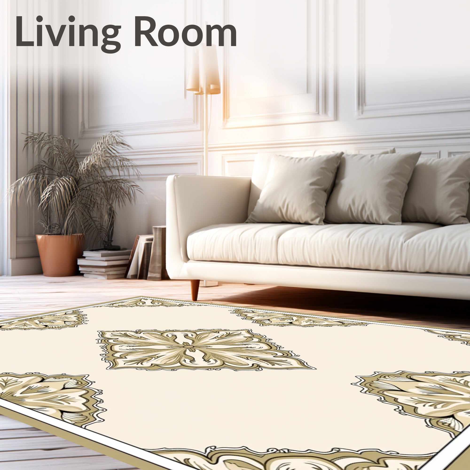 Elegant Floral Patterned Antique Design Rug