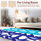 Geometric Blue Cyan Pattern Design Rug