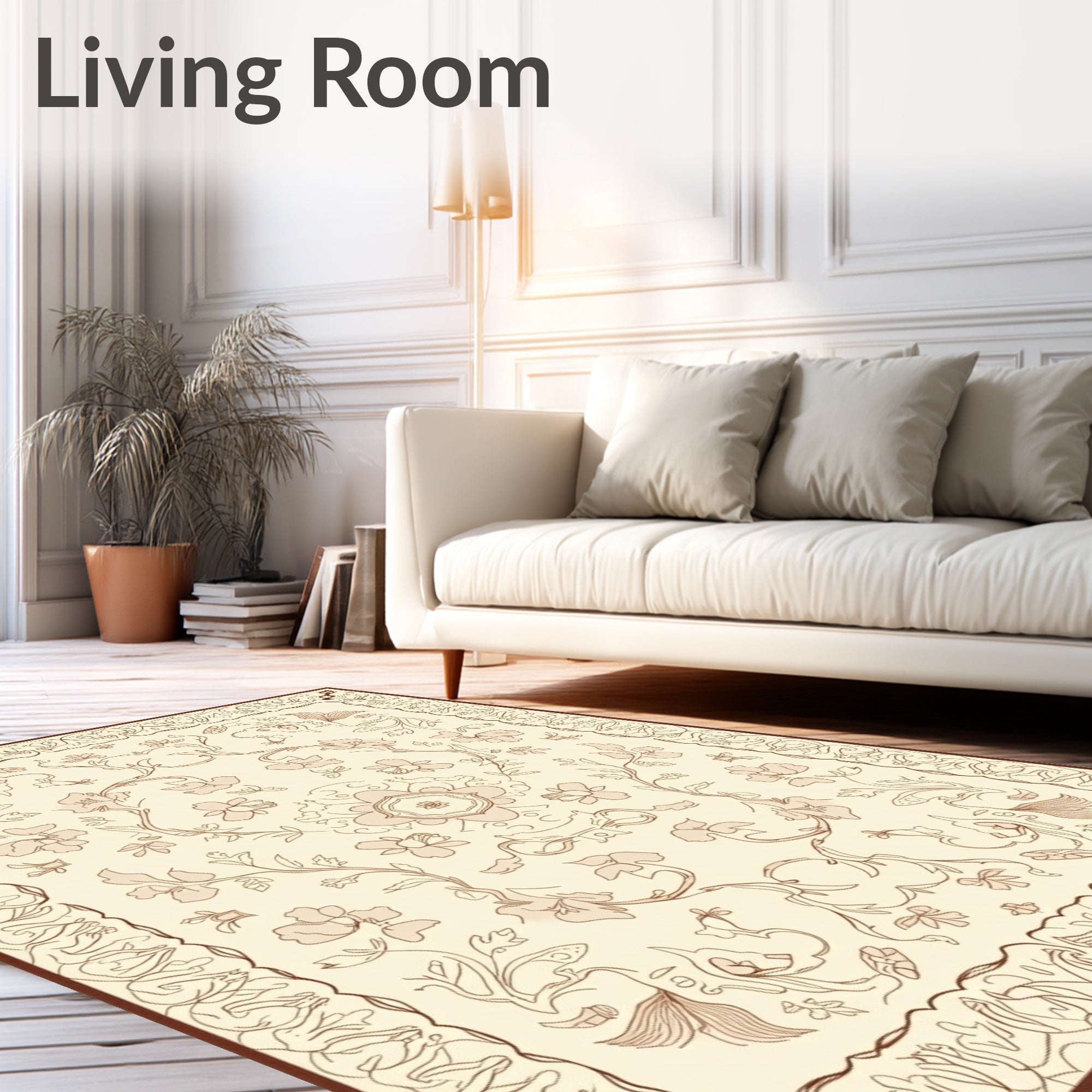 Soft Floral Vine Pattern Rug