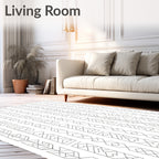 Minimalist Interlocking Geometric Stripe Design Rug