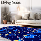 Blue Dog Light Pattern Design Rug