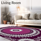 Radiant Pink Sunburst Ethnic Design Rug