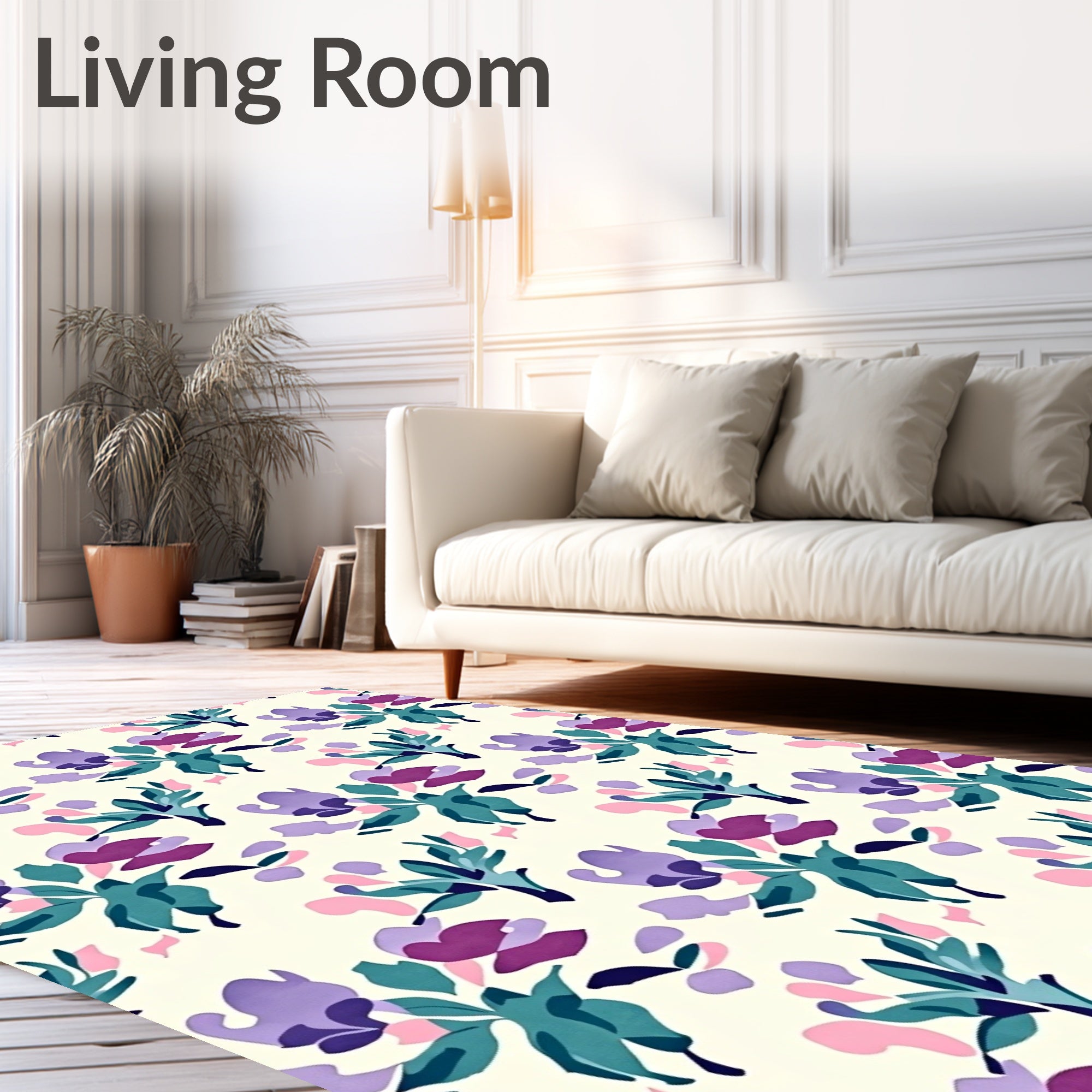 Abstract Floral Garden Pattern Rug