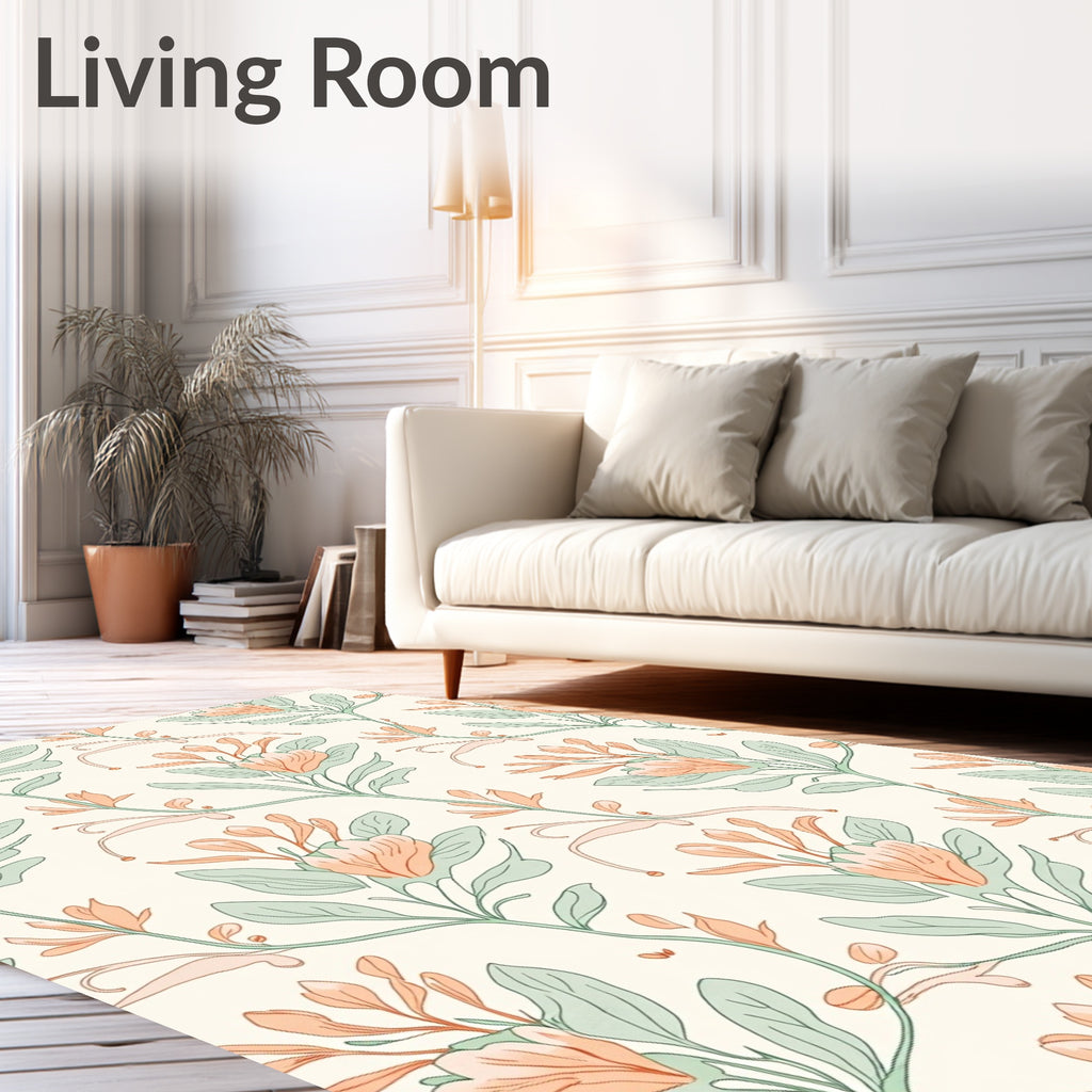 Delicate Floral Vine Pattern Rug