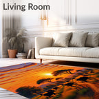 Sunset Savannah Elephant Landscape Rug
