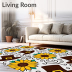 Harvest Sunflowers Pilgrim Hats Design Rug