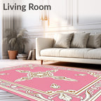 Pink Floral Vintage Inspired Rug