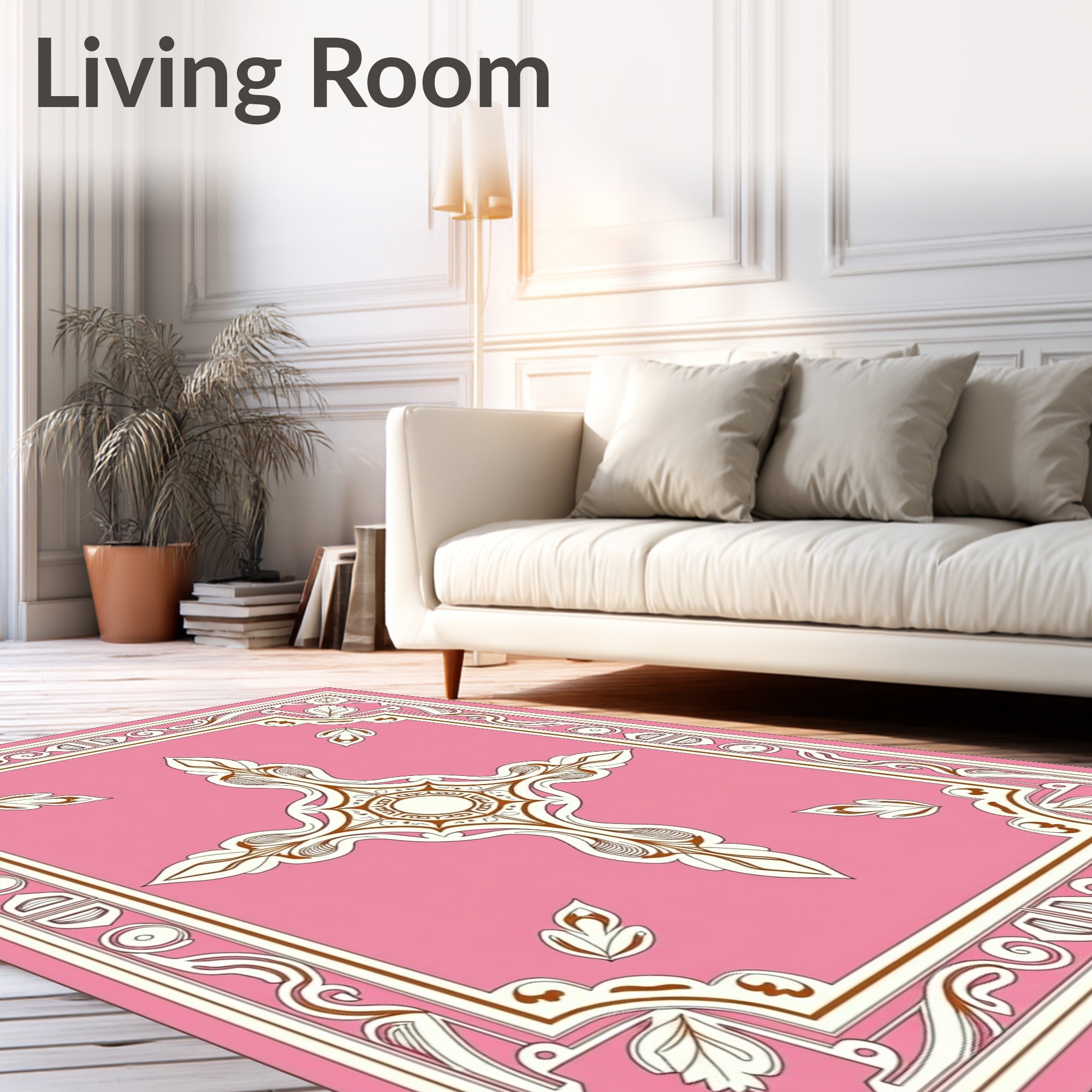 Pink Floral Vintage Inspired Rug