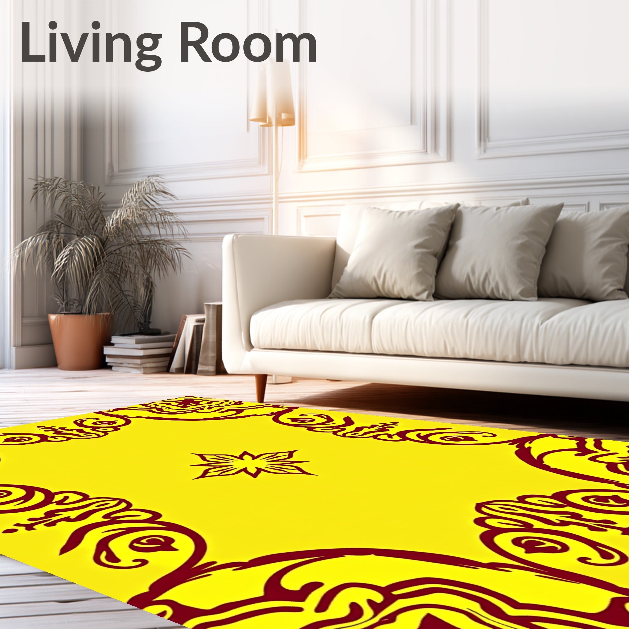 Bold Abstract Floral Swirls Rug
