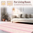 Pink Striped Swirl Pattern Rug