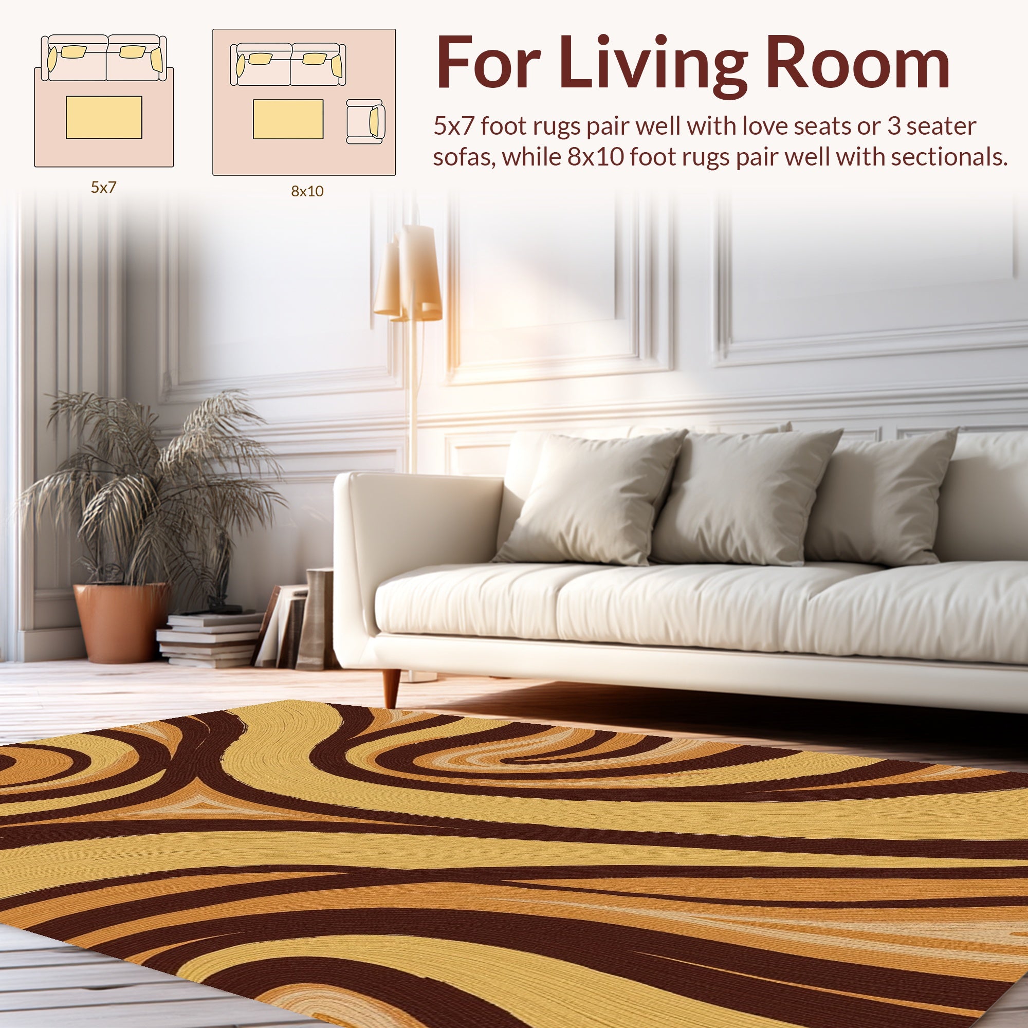 Swirling Abstract Warm Earth Tones Rug