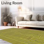 Bold Yellow Black Geometric Lines Rug