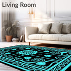 Geometric Floral Symmetry Design Rug