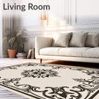 Ornate Scrollwork Floral Centerpiece Rug