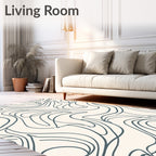 Abstract Swirl Blue Lines Rug