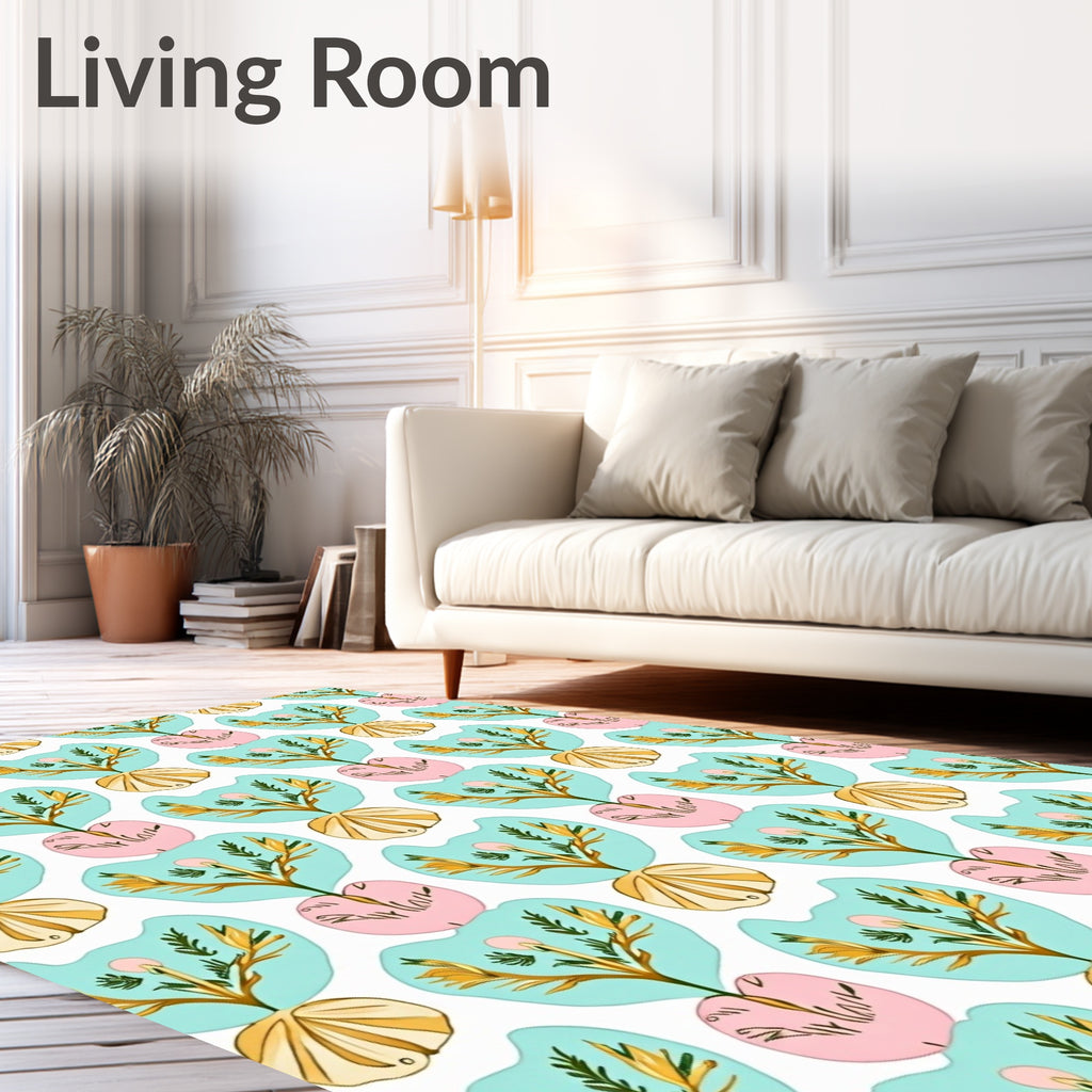 Abstract Floral Nature Pattern Rug