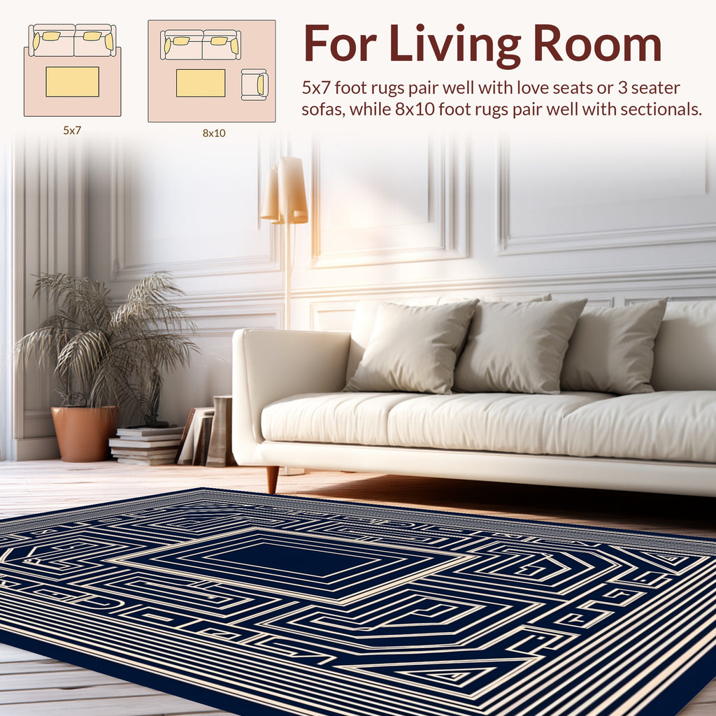 Geometric Maze Pattern Rug