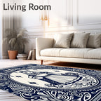 Regal Queen With Ornate Border Design Rug