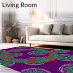 Festive Evergreen Wreath Design Rug
