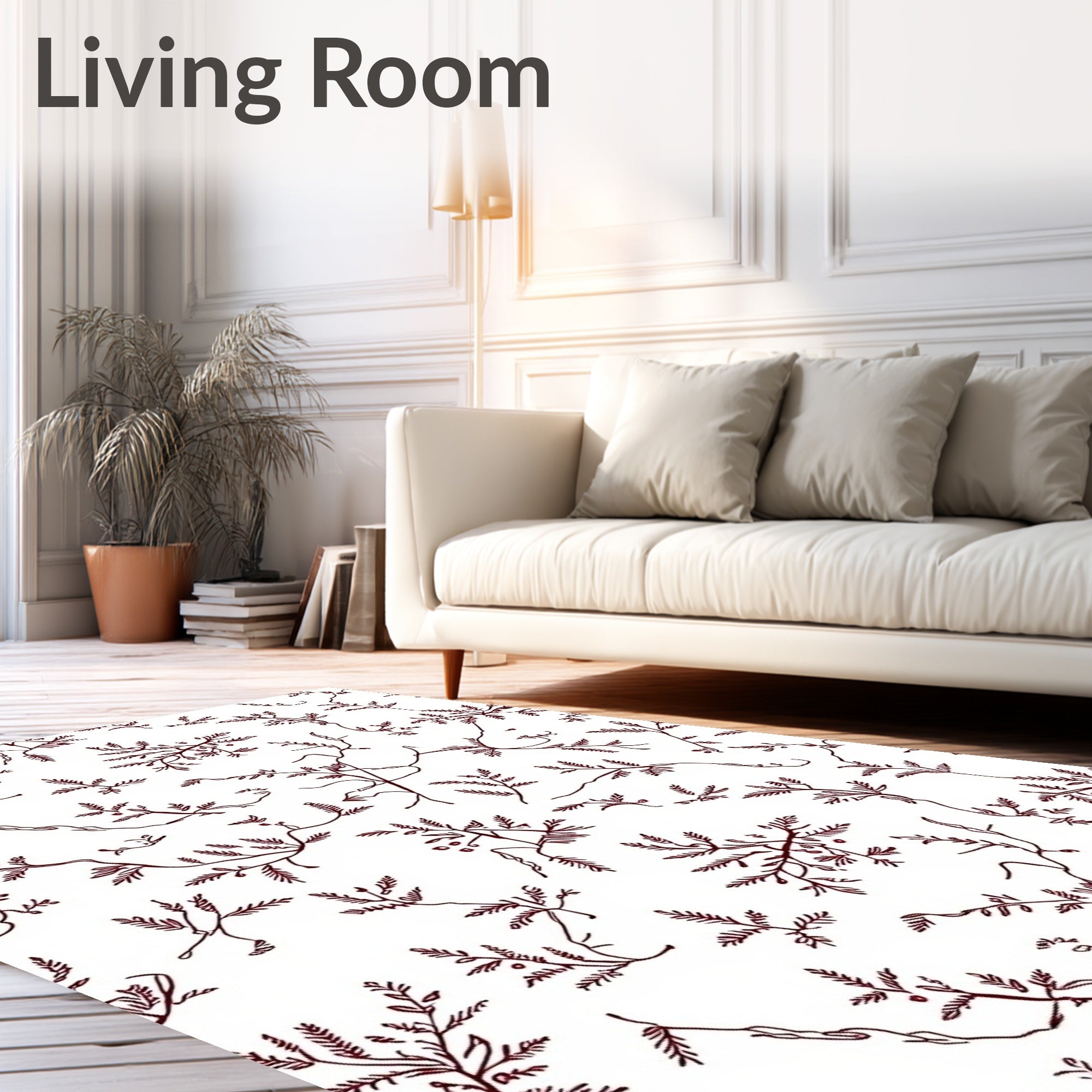 Viney Botanical Sketch Pattern Rug