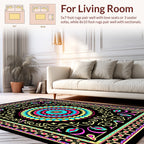 Colorful Mandala Floral Geometric Rug