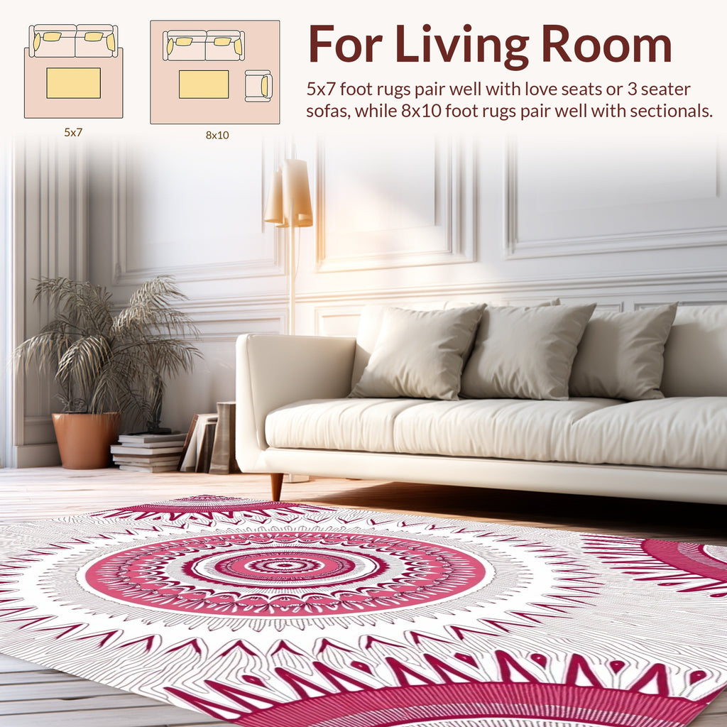 Radiant Pink Mandala Pattern Rug