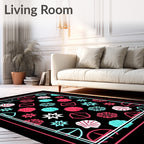 Geometric Snowflakes Shells Design Rug