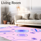 Pink Lavender Violet Abstract Geode Bloom Rug